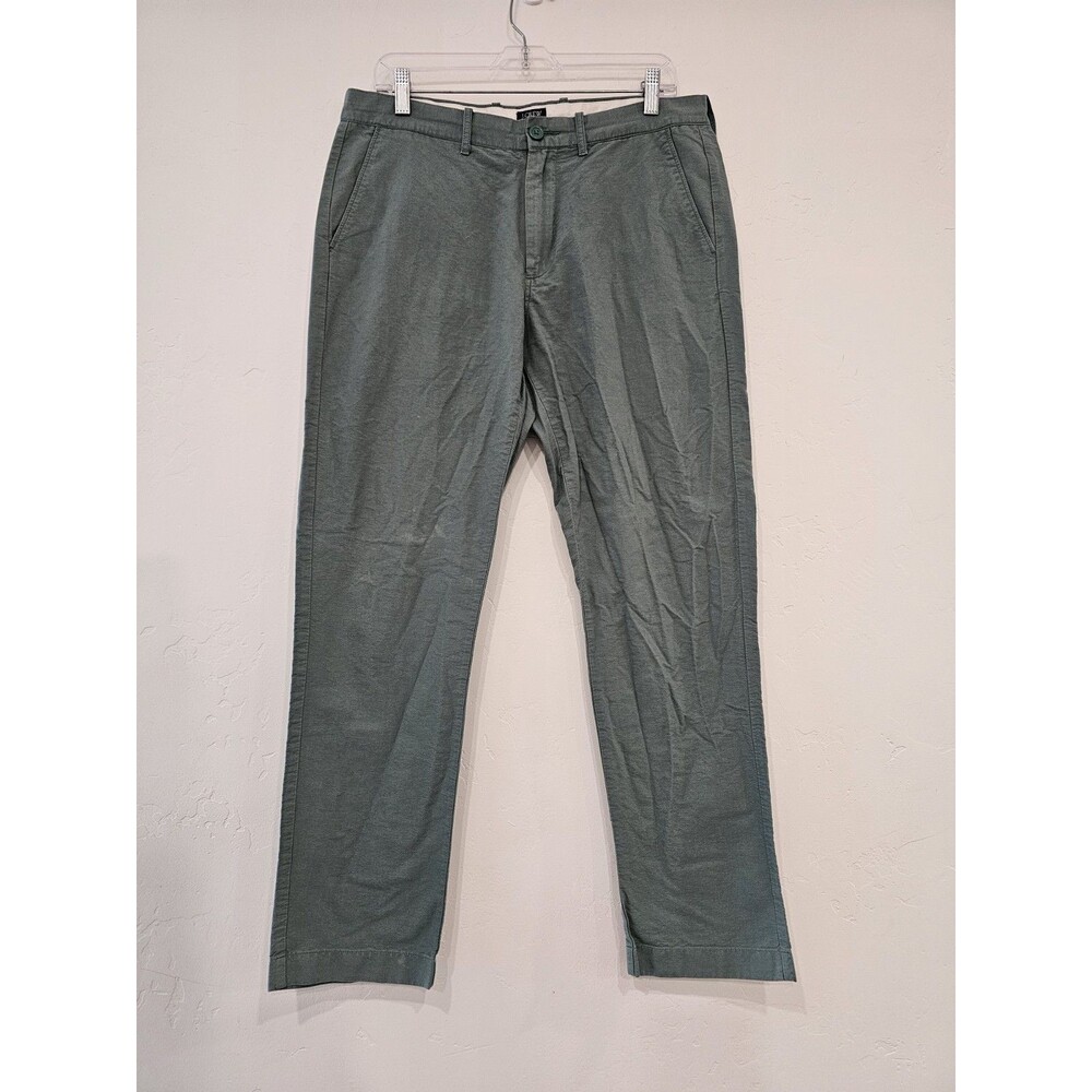 J Crew Men's The Sutton Cotton Light Green Pants Size 33×32